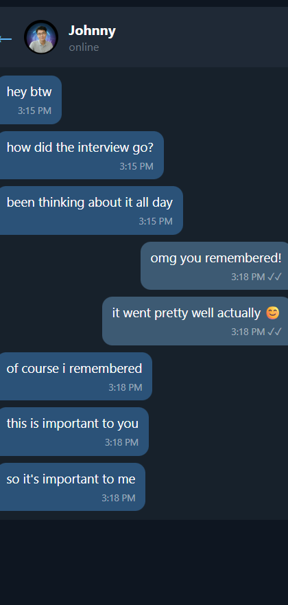 Johnny remembers what you said